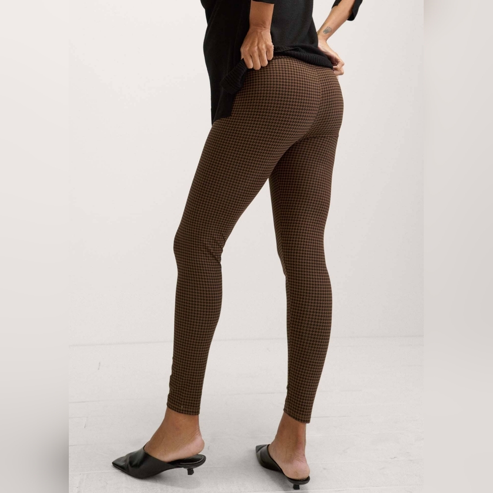 Hach the Ultimate Before, During, and After Houndstooth Maternity Leggings small